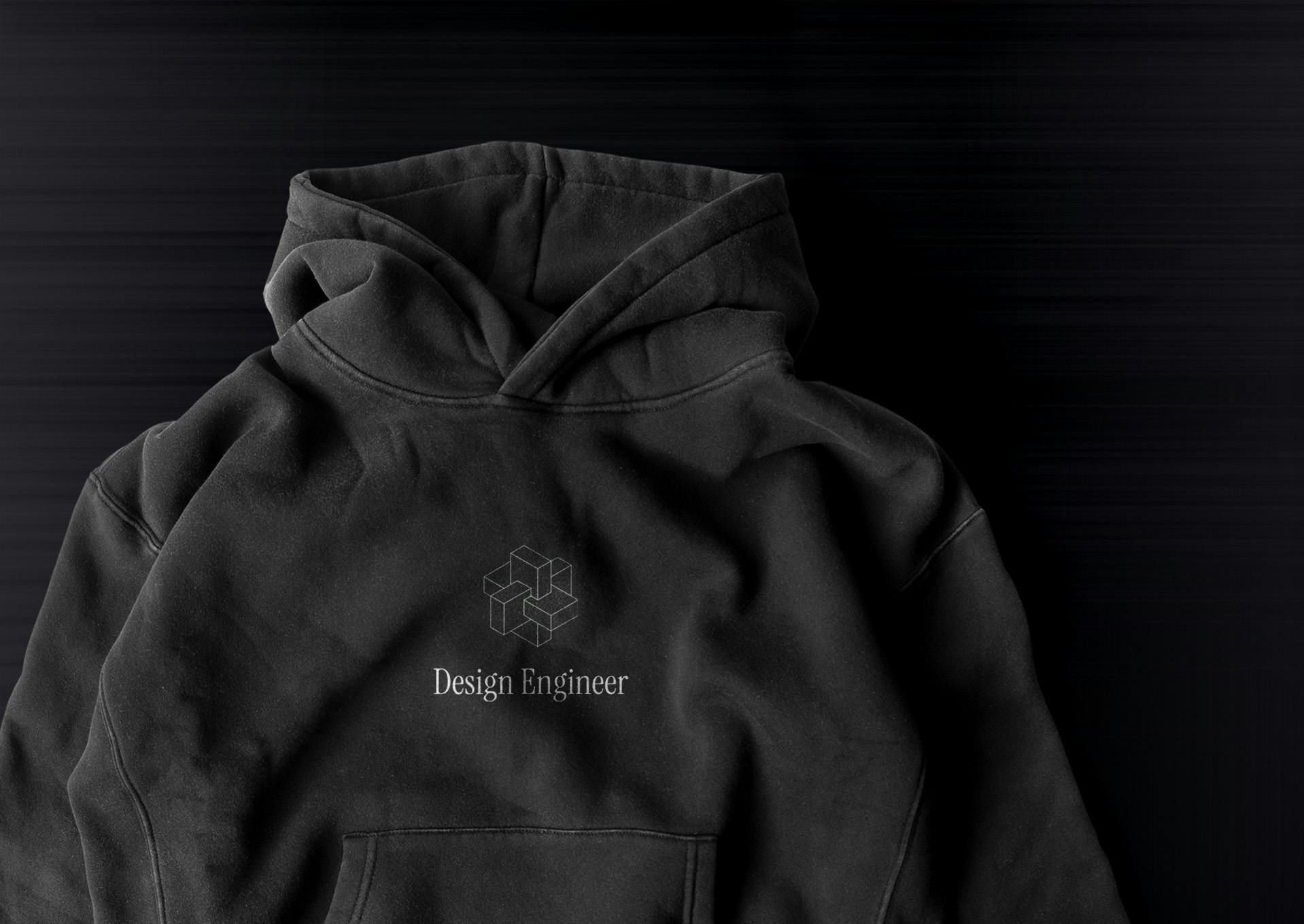 Hoodie with 'design Engineer' printed on the chest