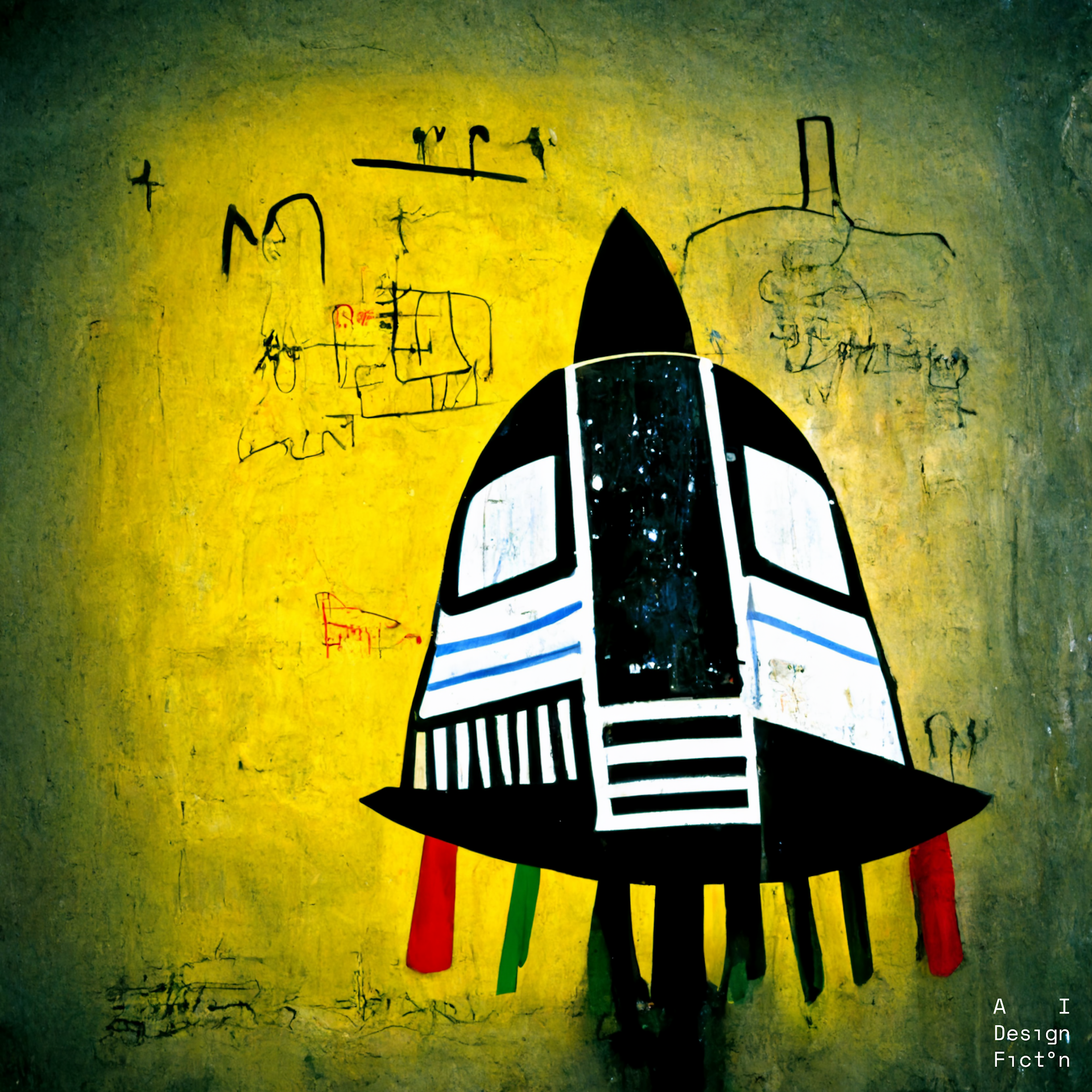 "Spaceship designed by Jean-Michel Basquiat"